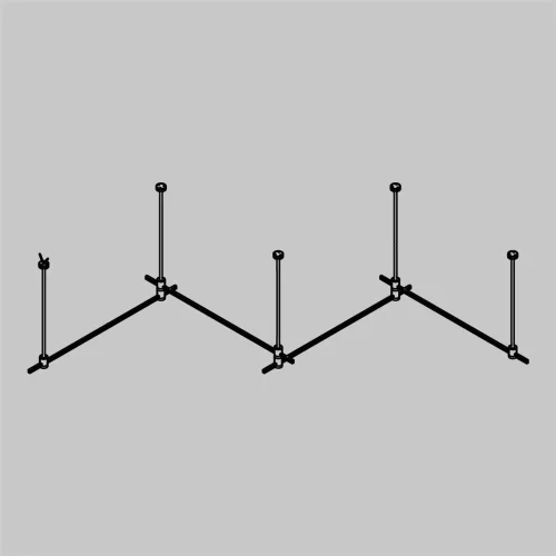 Готовая конструкция прямая 4м двухуровневая на жестких подвесах Long H804 мм без светильников и блока питания, черный (Черный) - фото 2