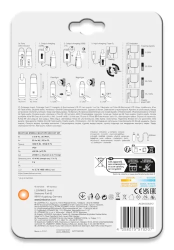 Детский ночник + ПоуэрБанк | 0.5W/3000-4000K 25-45lm | - LEDVANCE NIGHTLUX MOBILE MULTI PB USB CCT WT. Фото 3