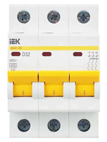 Выключатель автоматический модульный 3п D 32А 4.5кА ВА47-29 KARAT IEK MVA20-3-032-D - фото 2