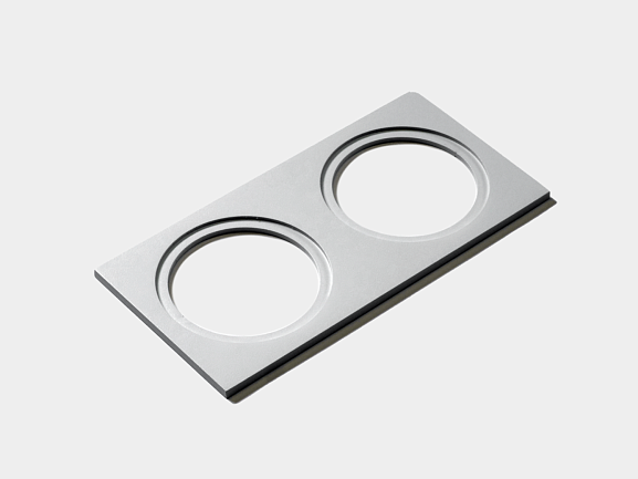 Рамка двойная для MINI COMBO, квадратная, белая алюминиевая, MINI-COMBO-S2-BL - фото