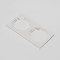 Рамка двойная для MINI COMBO, квадратная, белая алюминиевая, MINI-COMBO-S2-BL. Фото 2