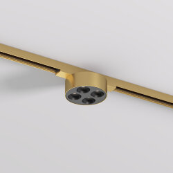 Светильник для трека SHINE GRILL со светодиодом, D74*H28, 48V DC, 6W, RA?90, 3000K, IP20, сатинированная латунь, алюминий, Denkirs DK5772-SB