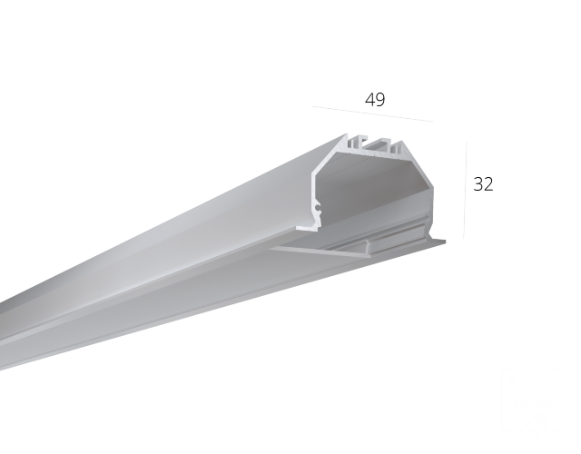 Алюминиевый LED профиль LINE 4932 IN S LT70 (с экраном) — 2500мм - фото 1