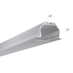 Алюминиевый LED профиль LINE 4932 IN S LT70 (с экраном) — 2500мм