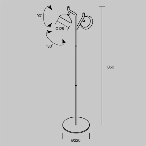 Напольный светильник (торшер) Vita 3000К 9Вт (Черный) - фото 8