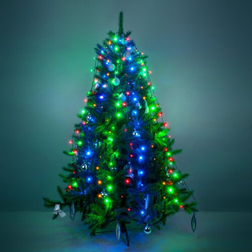 Гирлянда занавес на ель мульти 0,45*1,5м IP20 - фото 1