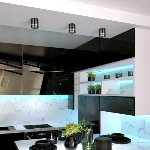 Накладной потолочный светодиодный светильник DLR021 9W 4200K Черный жемчуг - фото 2