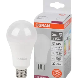 Лампа светодиодная LV 30SW/4000K (=300W) E27 | LED Value 2Y | Груша | - OSRAM