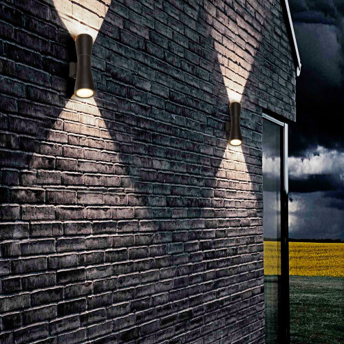 Настенный светодиодный светильник Tube double черный IP54 - Фото 3