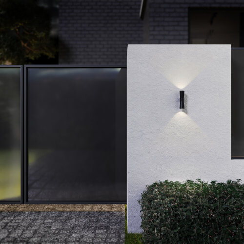 Настенный светодиодный светильник Tube double черный IP54 - Фото 4