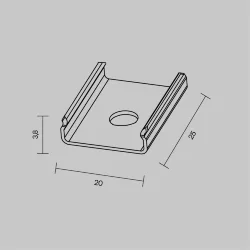 Комплект креплений (для профиля 35×35) 4 шт., ALM-3535B-MT 642043 (Серебро)