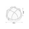 ULW-K22B 12W-6000K IP54 WHITE Светильник светодиодный влагозащищенный, Круг с решеткой, Дневной белый свет 6000K, 1200Лм, Диаметр 188мм, Корпус белый. - фото 2