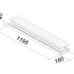 Подвесной офисный светодиодный светильник 40 Вт IP20 1195x180x40 мм 4000К Опал