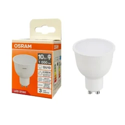 Лампа светодиодная 10W/4000K (=100W) GU10 110° 170-250V 1000Lm | LED Star 3Y | - OSRAM