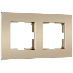 W0022911/ Рамка на 2 поста Slab (шампань софт) W0022911