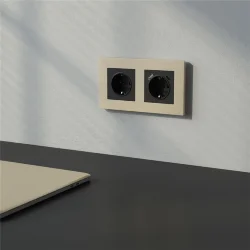 W0022911/ Рамка на 2 поста Slab (шампань софт) W0022911