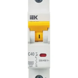 Выключатель автоматический модульный 1п C 40А 6кА ВА47-60M KARAT IEK MVA31-1-040-C