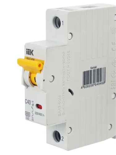 Выключатель автоматический модульный 1п C 40А 6кА ВА47-60M KARAT IEK MVA31-1-040-C - фото 8