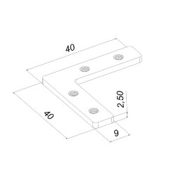 L-образный соединитель для профиля плоский
