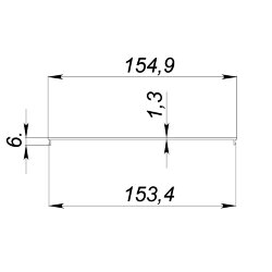 Рассеиватель поликарбонатный для профиля LC-LRM-P155-2 прозрачный