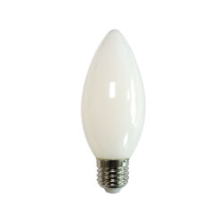 LED-C35-6W-4000K-E27-FR-SLF Лампа светодиодная, Форма свеча, матовая, Белый свет 4000K