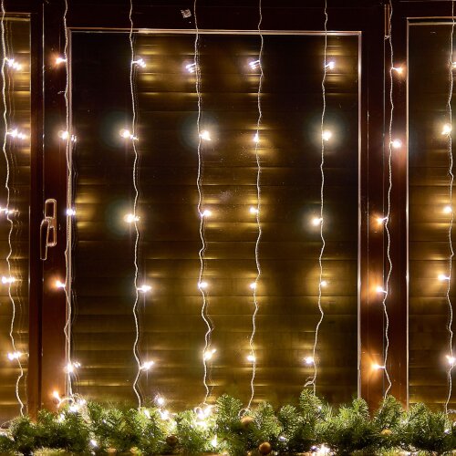 ULD-C3030-192-DTA WARM WHITE IP20 Занавес светодиодный, 3х3м, 192 светодиода, Теплый белый свет, Провод прозрачный, TM Uniel - фото 10