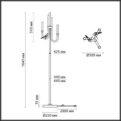 Торшер «ODEON LIGHT EXCLUSIVE» 5431/12FL, серия: LARK - Светильники с керамикой