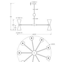Подвесной светильник Vesper E14х18 (Белый и Золото)