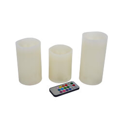 ULD-F052 RGB RC CANDLE SET3 Фигура светодиодная Свеча на батарейках 2АА не в-к, в составе набора из 3 штук, 1 светодиод, RGB свет, Пульт ДУ в-к, TM Uniel