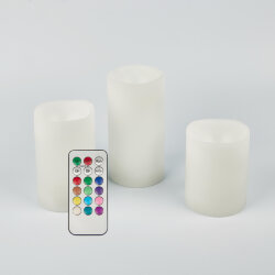ULD-F052 RGB RC CANDLE SET3 Фигура светодиодная Свеча на батарейках 2АА не в-к, в составе набора из 3 штук, 1 светодиод, RGB свет, Пульт ДУ в-к, TM Uniel
