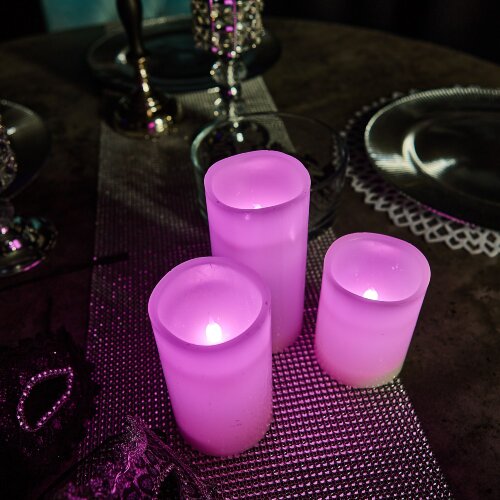 ULD-F052 RGB RC CANDLE SET3 Фигура светодиодная Свеча на батарейках 2АА не в-к, в составе набора из 3 штук, 1 светодиод, RGB свет, Пульт ДУ в-к, TM Uniel - фото 4