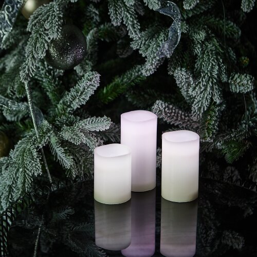 ULD-F052 RGB RC CANDLE SET3 Фигура светодиодная Свеча на батарейках 2АА не в-к, в составе набора из 3 штук, 1 светодиод, RGB свет, Пульт ДУ в-к, TM Uniel - фото 2
