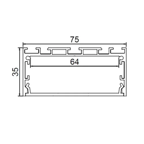 Алюминиевый профиль CX-A048-R1 322 (2500х75х35мм с рассеивателем) - фото II