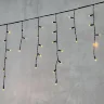 Гирлянда Бахрома с Колпачком 3,1 x 0,5 м Желтая 220В, 120 LED, Провод Черный ПВХ, IP65. Фото 1.