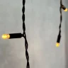 Гирлянда Бахрома с Колпачком 3,1 x 0,5 м Желтая 220В, 120 LED, Провод Черный ПВХ, IP65. Фото 3.