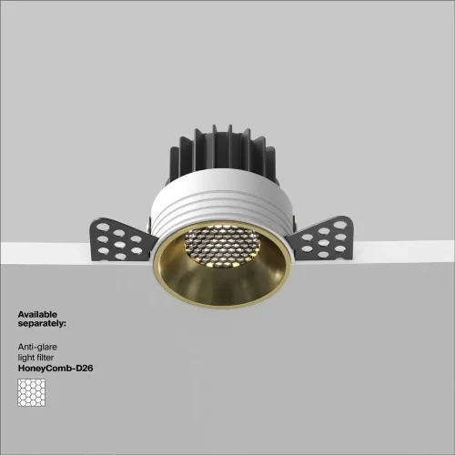 Встраиваемый светильник Round 4000K 7W 50° (Латунь) - фото 7