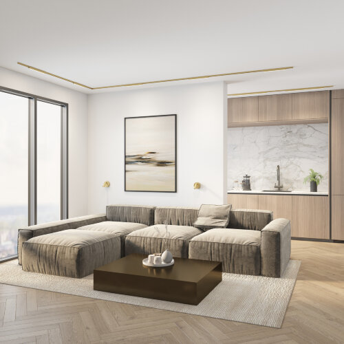 DK5752-SB Светильник для трека SHINE LINEAR со светодиодом, L601*W19*H27, 48V DC, 24W, RA?90, 3000K, IP20, сатинированная латунь, алюминий. Фото 4