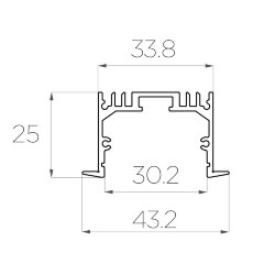 Профиль врезной алюминиевый LC-LPV-2544-2 Anod