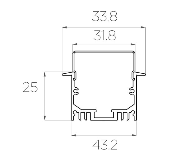 Профиль врезной алюминиевый LC-LPV-2544-2 Anod - фото 3