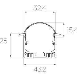 Профиль врезной алюминиевый LC-LPV-2544-2 Anod