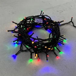 Гирлянда Нить 10м Разноцветная 24В, 100 LED, Провод Черный ПВХ, IP54