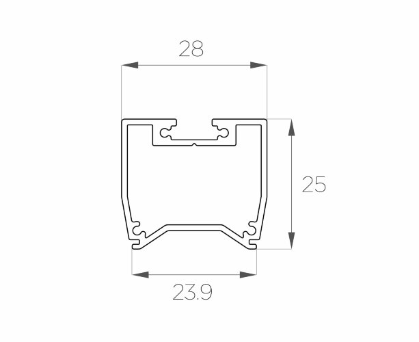 Профиль накладной алюминиевый LC-LP-2528R-2 Anod - фото 2