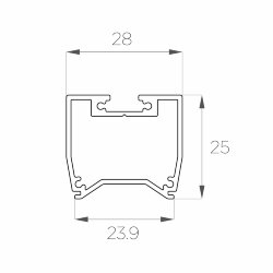 Профиль накладной алюминиевый LC-LP-2528R-2 Anod