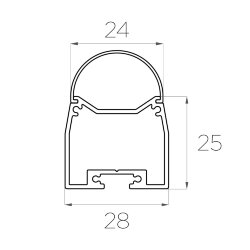 Профиль накладной алюминиевый LC-LP-2528R-2 Anod