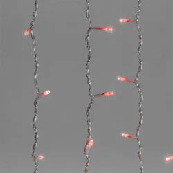 Гирлянда Занавес 2 x 2 м Красный 220В, 400 LED, Провод Прозрачный ПВХ, IP54