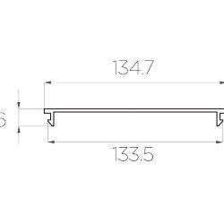 Рассеиватель поликарбонатный для профиля LC-LRM-P135-2 прозрачный