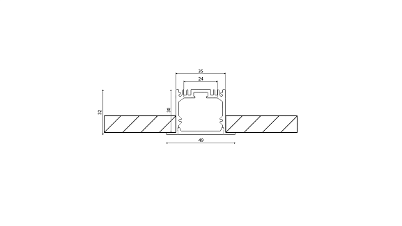 Встраиваемый алюминиевый профиль Design LED LE 4932, 2500 мм, белый, LE.4932-W-R. Фото 2