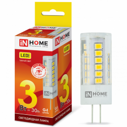 Лампа светодиодная LED-JC-VC 3Вт 12В G4 3000К 260Лм IN HOME