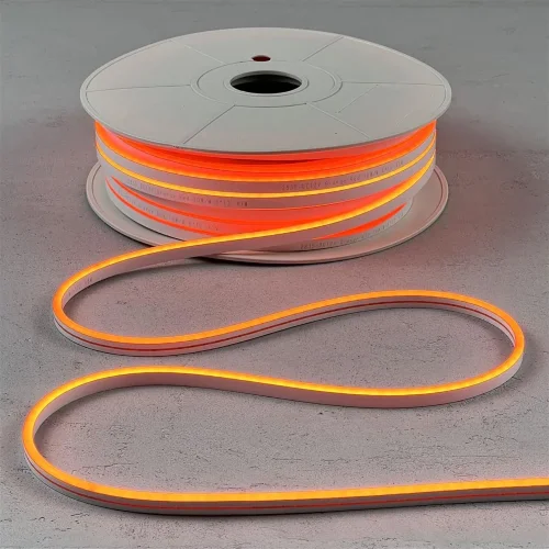 Односторонний Гибкий Неон 6х12мм Оранжевый 12В, IP65. Фото 1.