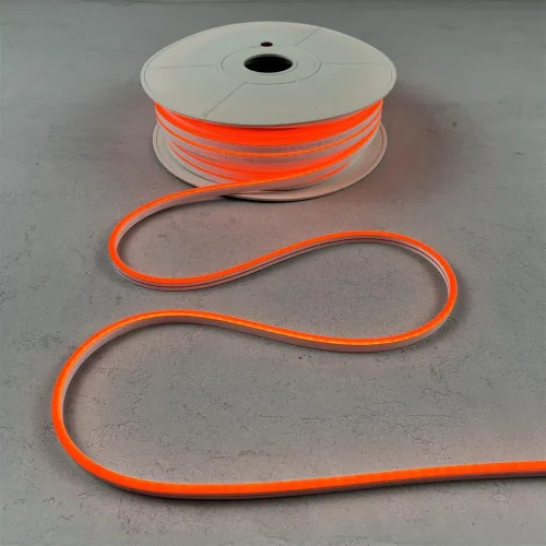 Односторонний Гибкий Неон 6х12мм Оранжевый 12В, IP65. Фото 2.